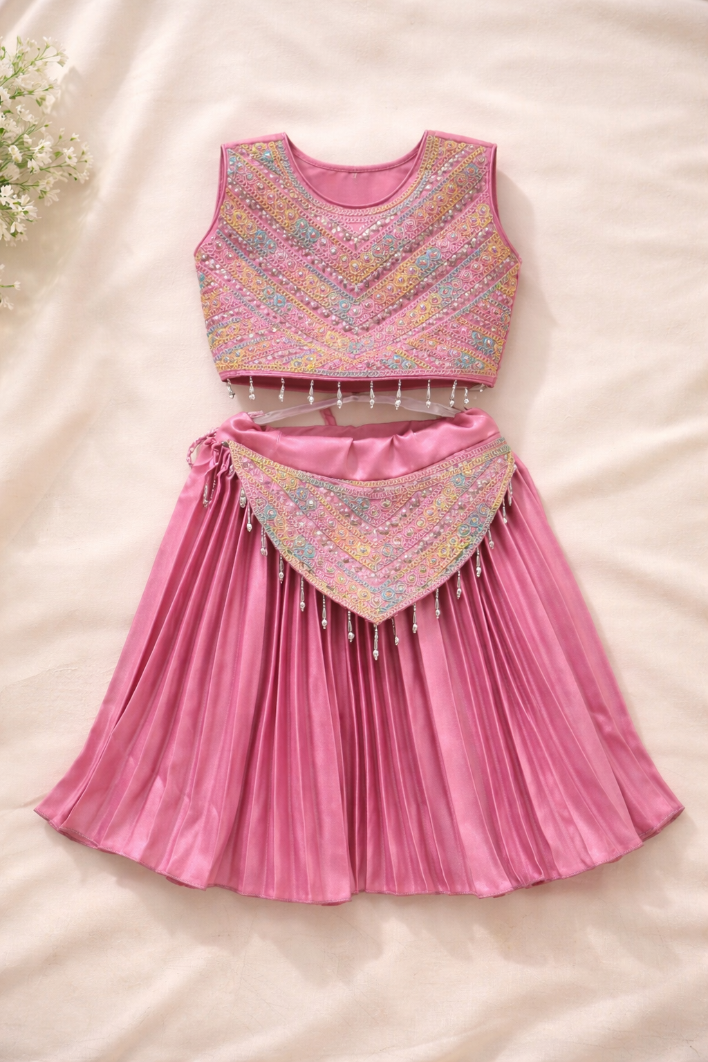 Elegant Embellished Girls Lehenga Set