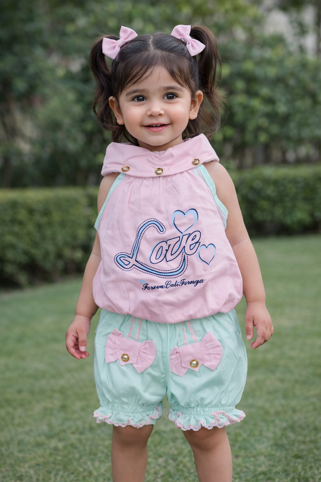 Toddler Girls Stylish Sleeveless Top & Shorts Set