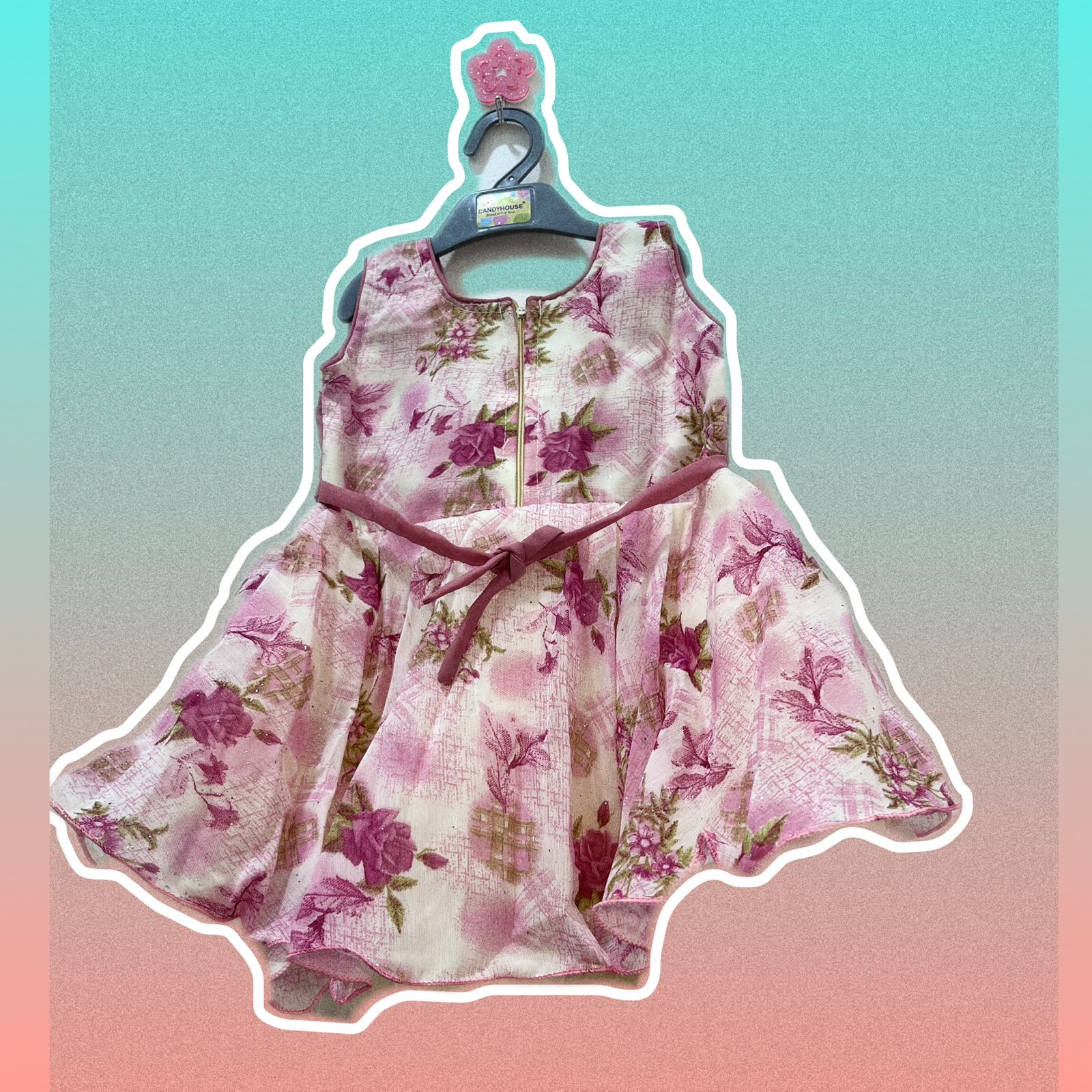 Blush Floral Party Dress for Baby Girls - Pink (12–18 Months)