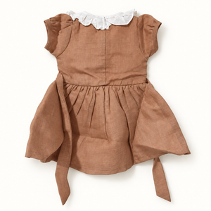 Brown dress back and waist ties