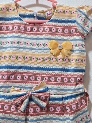 Original detail view of striped floral dress in Inaabia 4-dress combo