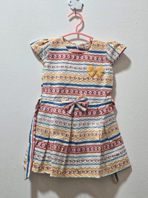 Original front view of striped floral dress in Inaabia 4-dress combo