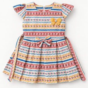 Inaabia striped floral girls dress from 4-dress combo set