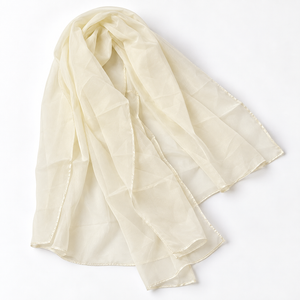 Plain sheer cream dupatta