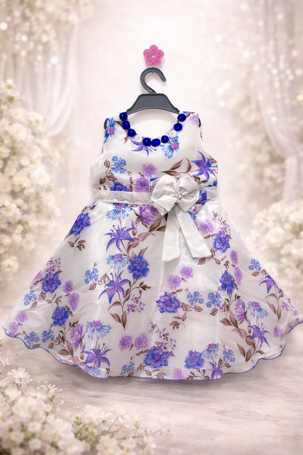 Blue Blossom Party Dress for Girls