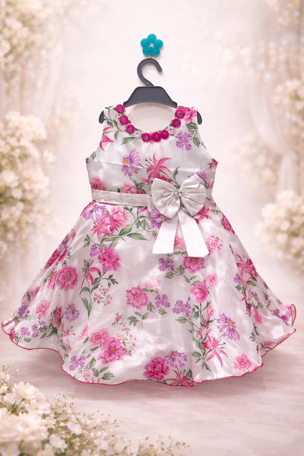 Pink Blossom Party Dress for Girls
