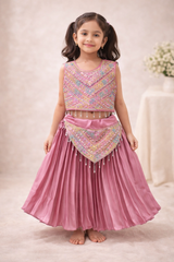 Elegant Embellished Girls Lehenga Set