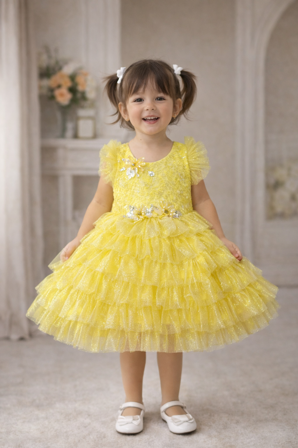 Inaabia Sunshine Ruffle Tulle Party Dress