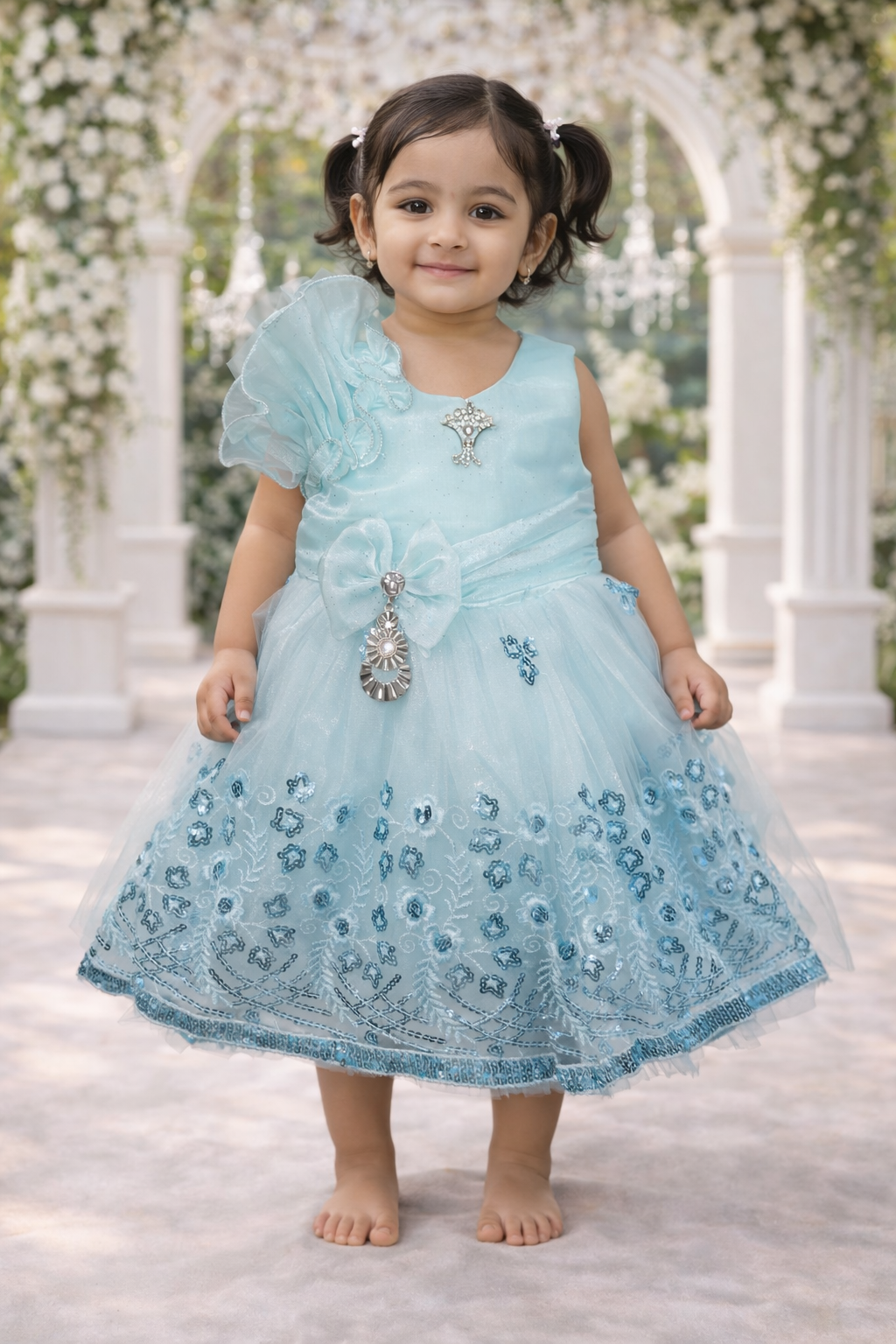 Peach Fairy Party Dress for Girls