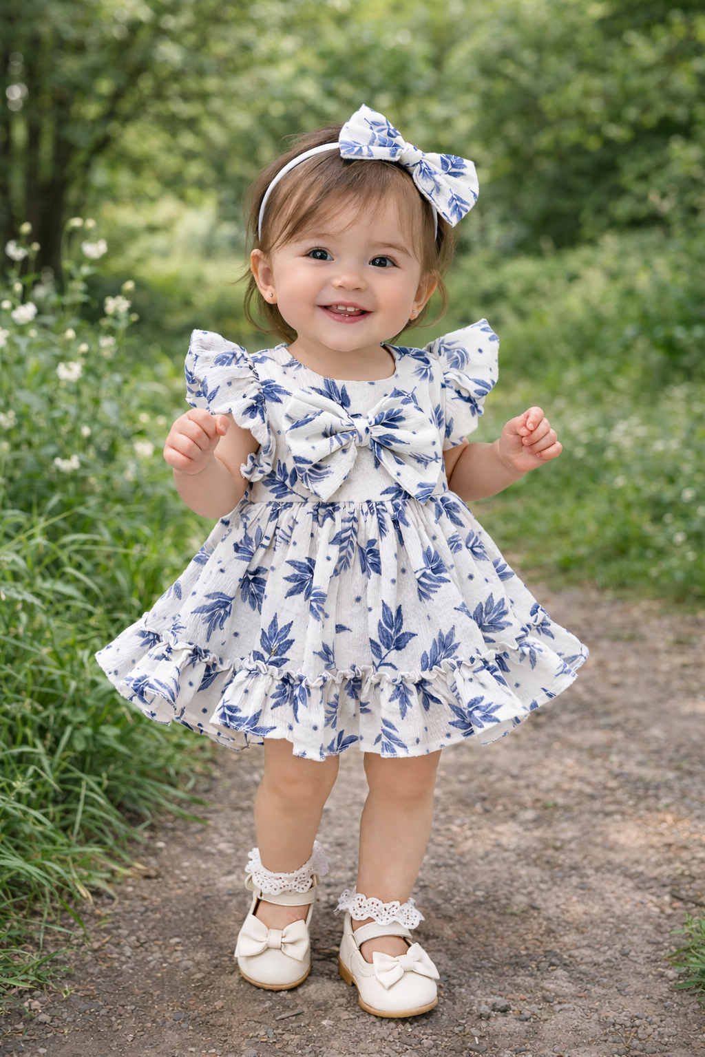 Blue Floral Baby Girl Summer Dress