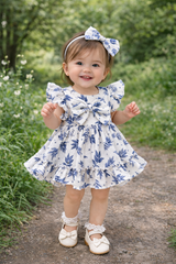 Blue Floral Baby Girl Summer Dress