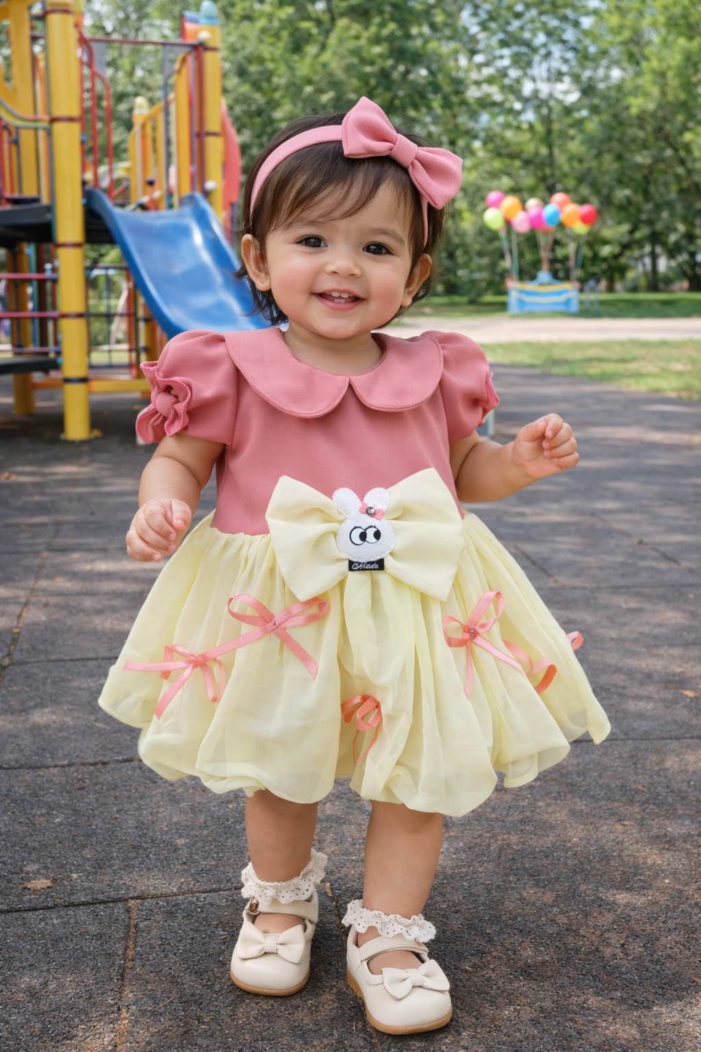 Baby Girl Party Dress – Elegant Bow Detail - Set 3
