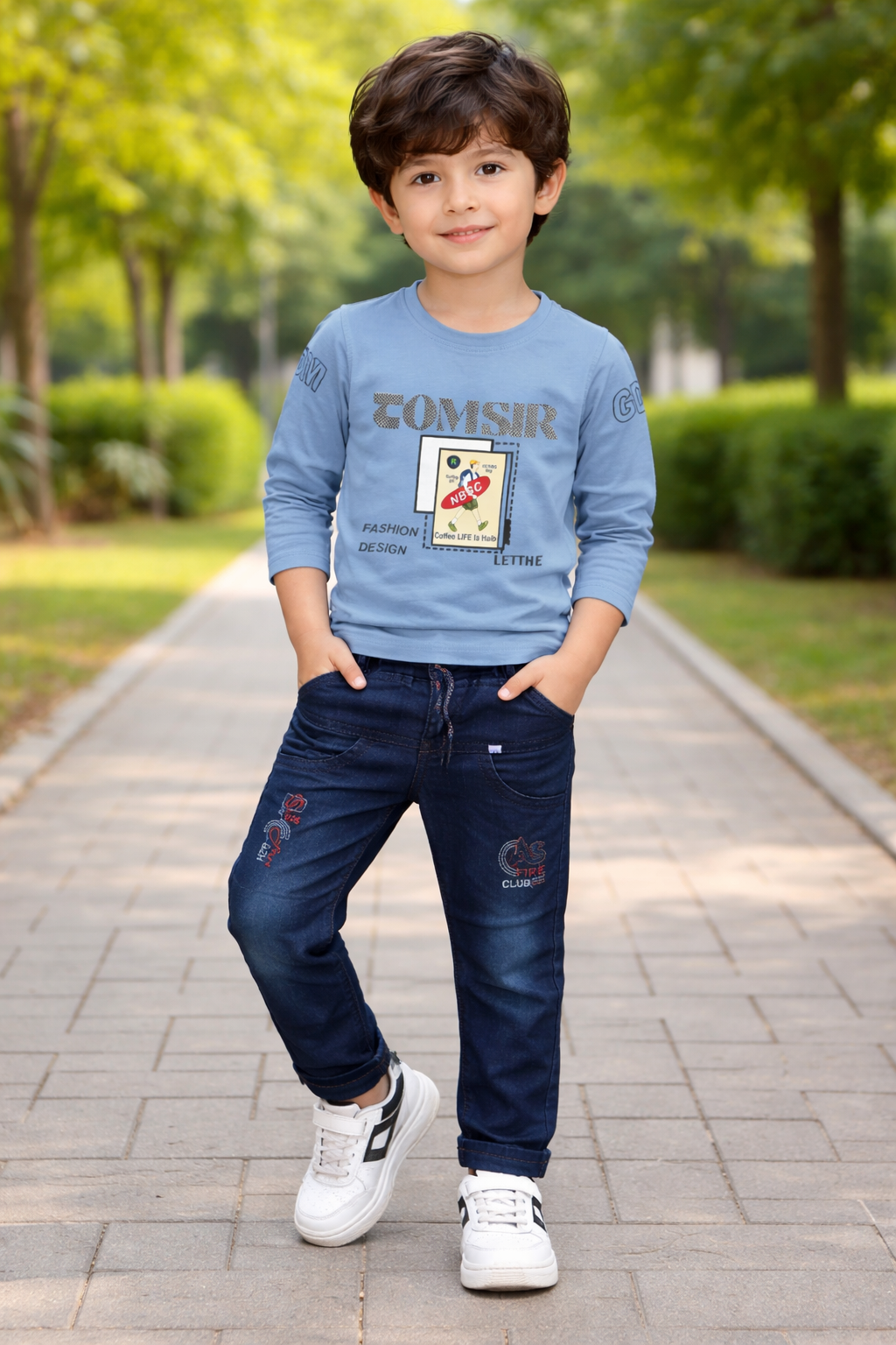 Boys Printed T-Shirt & Jogger Set – Comfortable Casual Wear