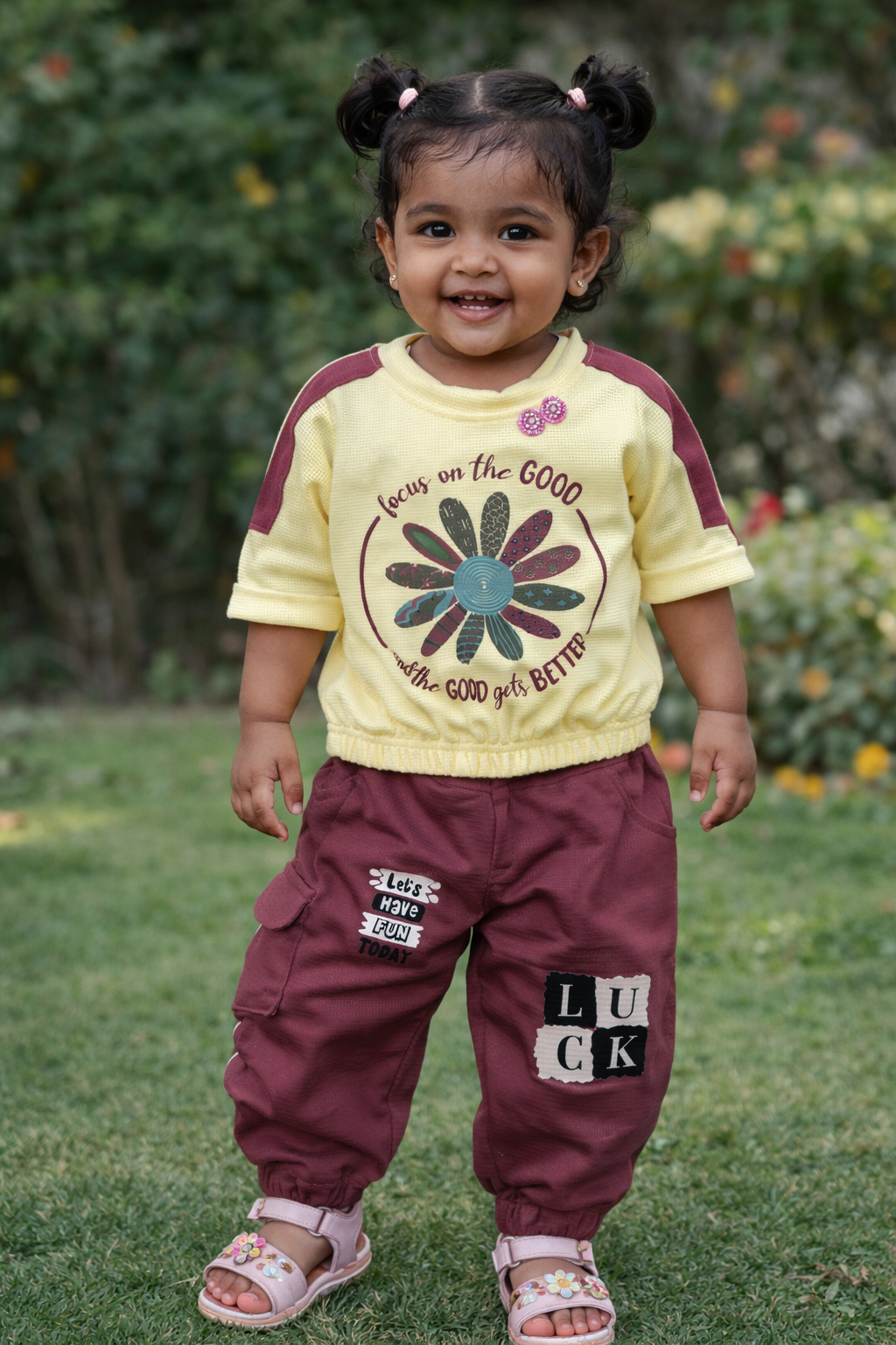 Toddler Girls Printed Top & Jogger Set – Soft Comfort Everyday Wear