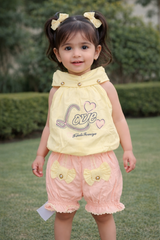 Toddler Girls Stylish Sleeveless Top & Shorts Set