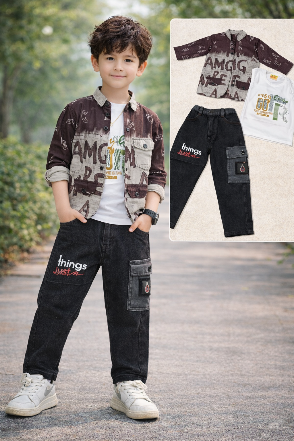 Boys Stylish 3-Piece Outfit Set - option2