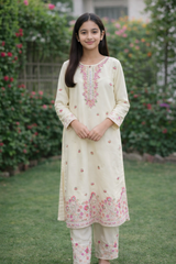 Elegant Embroidered Kurta & Palazzo Set for Girls Set 2