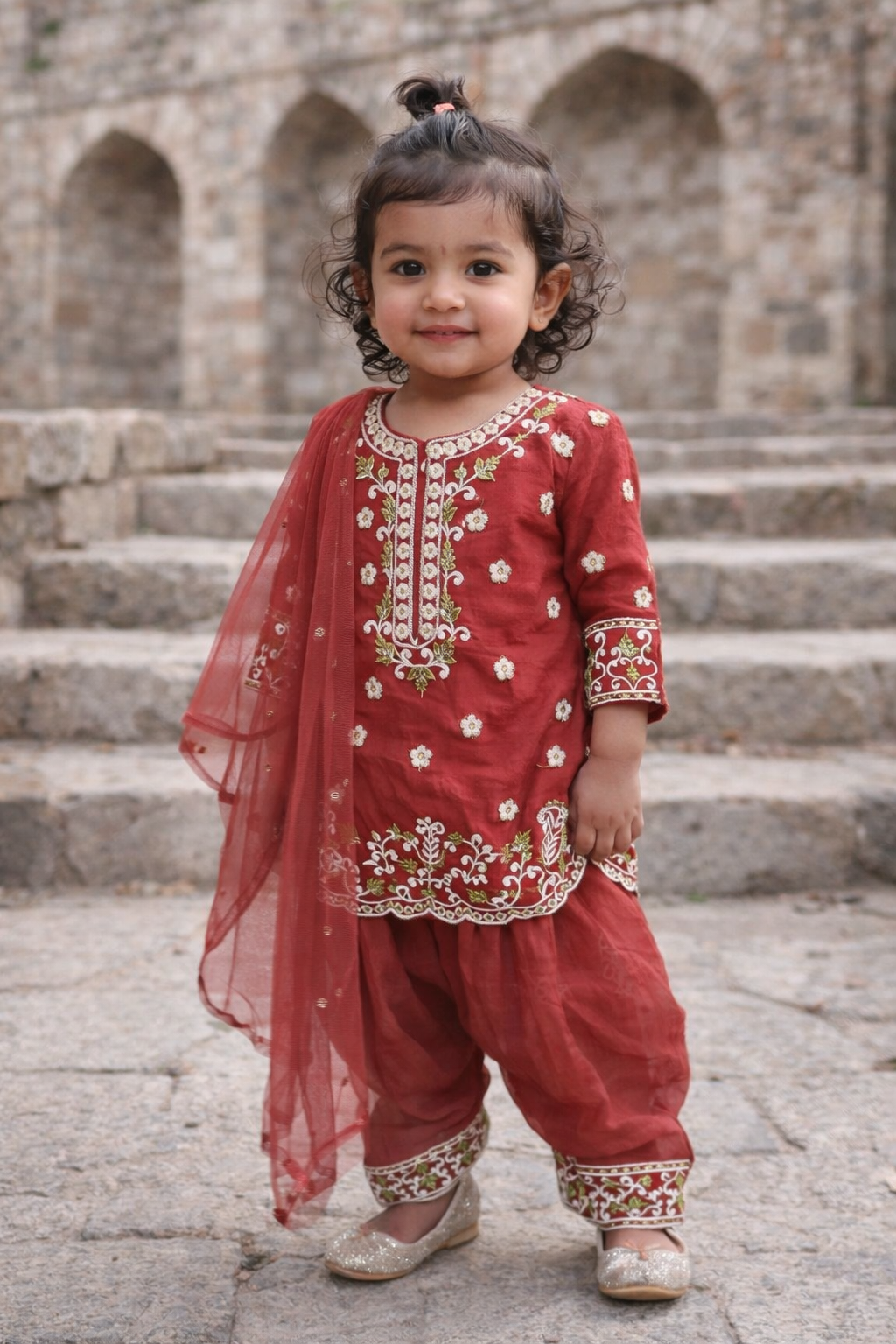 Embroidered Kurta & Palazzo Set for Baby Girls