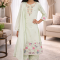 Elegant Embroidered Kurta & Palazzo Set for Girls