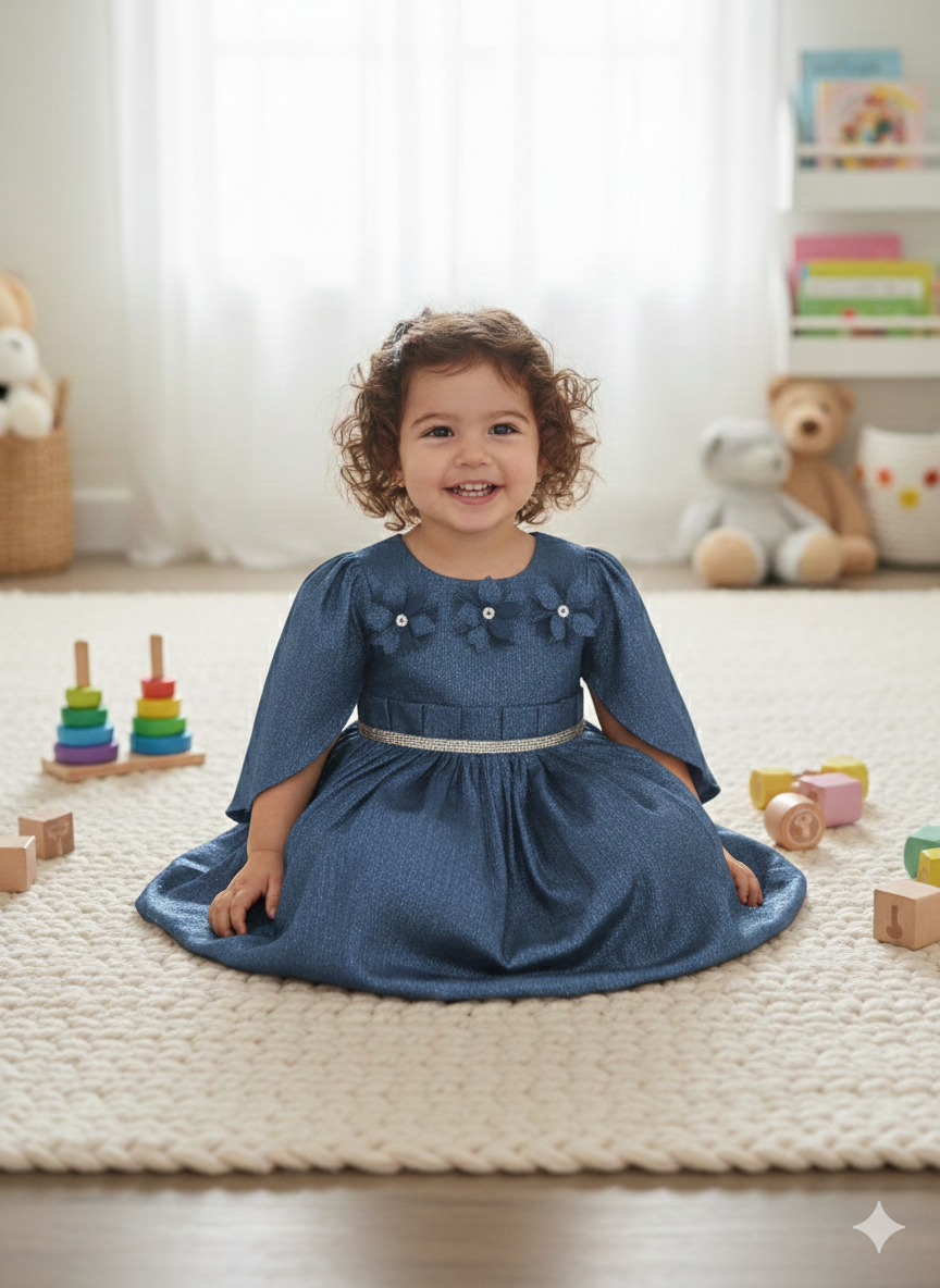 Royal Plum Party Dress for Baby Girls