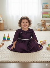 Royal Plum Party Dress for Baby Girls