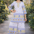 Inaabia Sunshine Bloom Eid Set – Lavender & Yellow Floral Suit