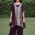 Royal Plum Embroidered Sharara Set for Girls
