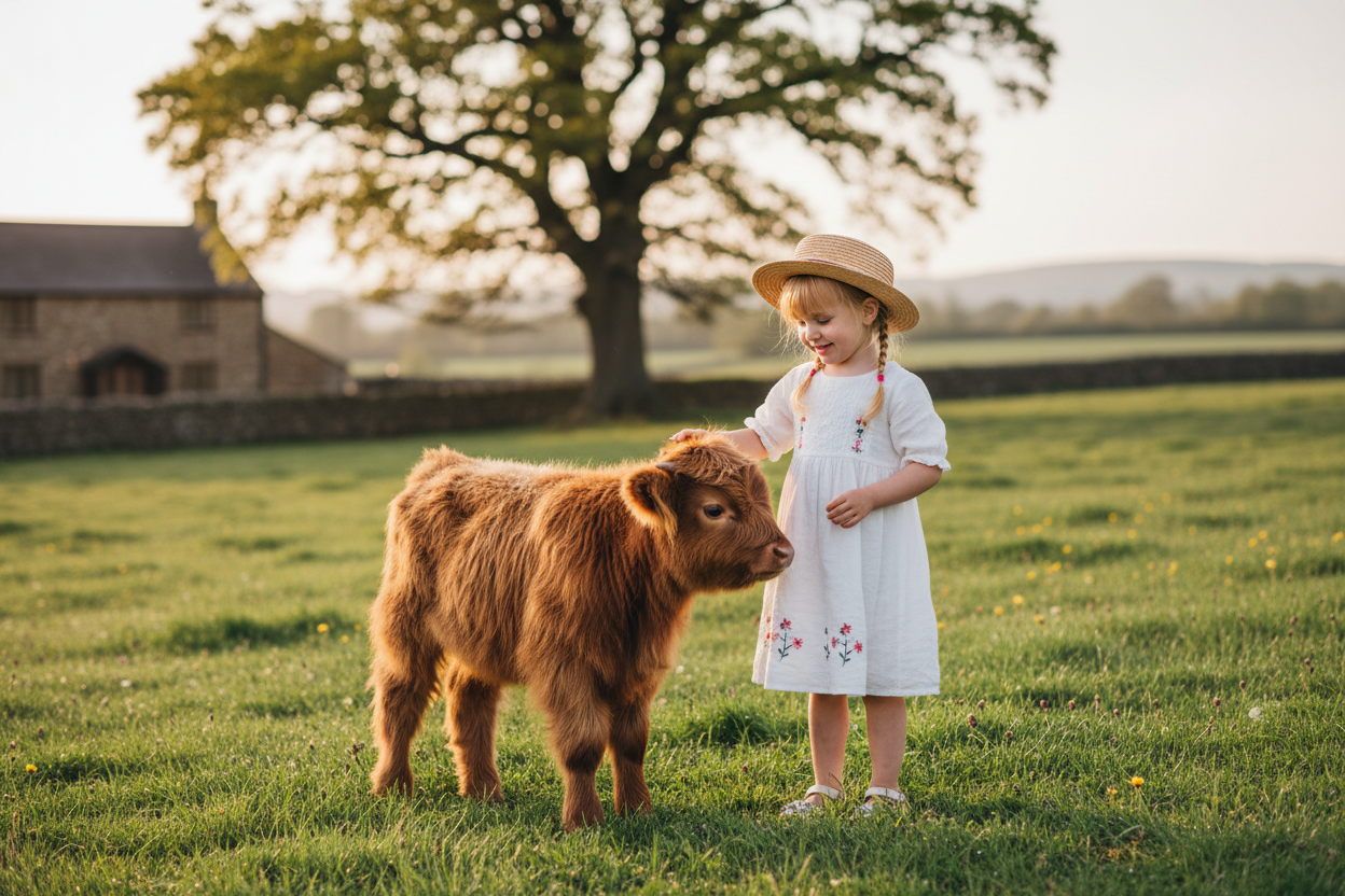 Girl with little cow