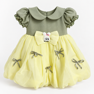 Inaabia sage and lemon bunny party dress from 4-dress combo set