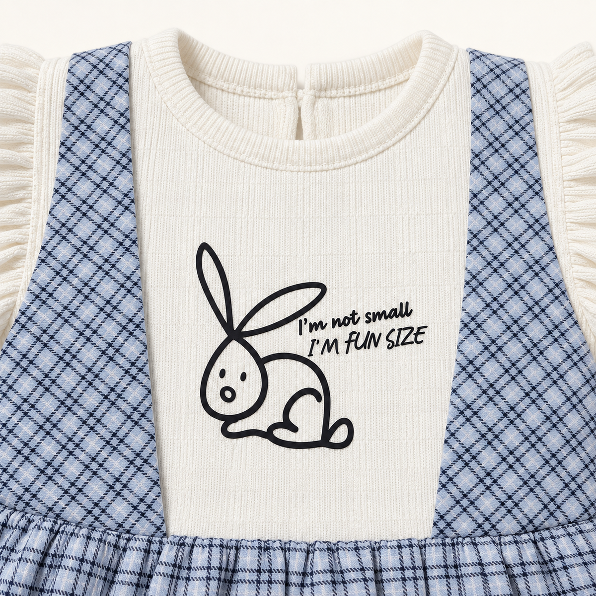 Blue checked bunny chest detail