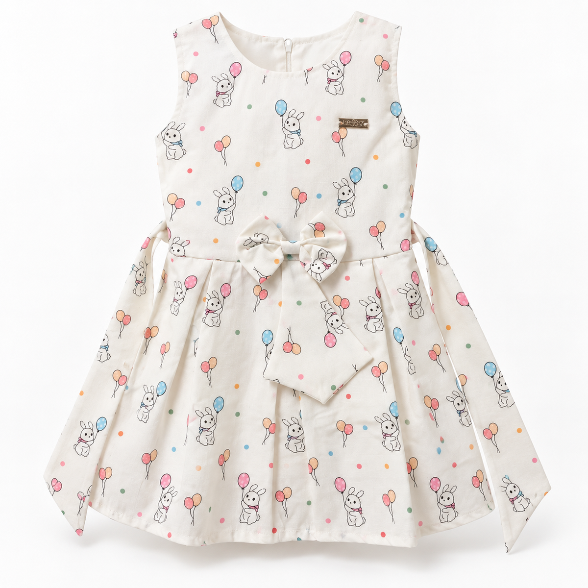 Inaabia ivory bunny balloon girls dress from 4-dress combo set