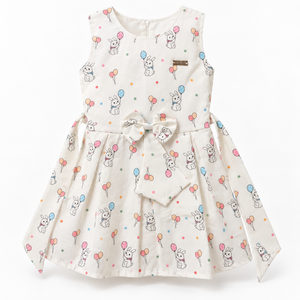 Inaabia ivory bunny balloon girls dress from 4-dress combo set
