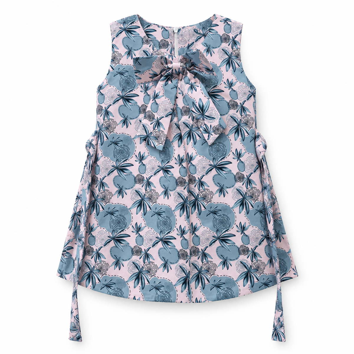 Inaabia pink and blue botanical bow girls dress from 4-dress combo set