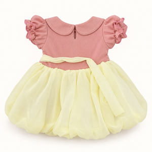 Back of pink and lemon dress