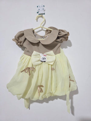 Original product photo of sage and lemon bunny party dress from Inaabia 4-piece combo