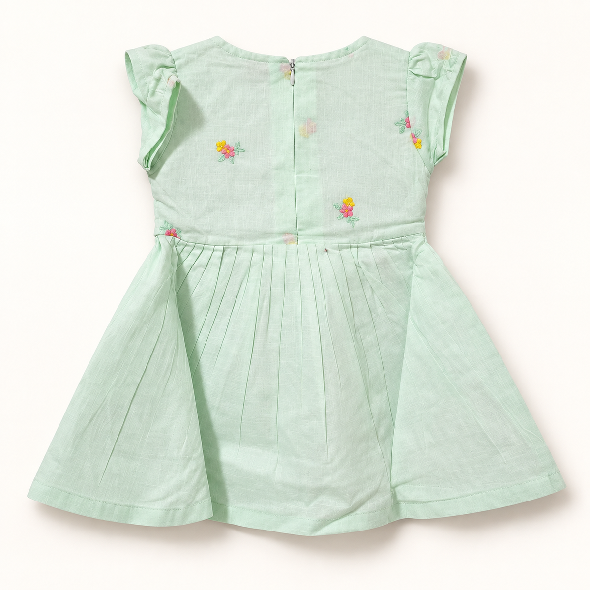 Mint embroidered dress back