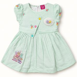 Mint floral embroidered Easter Vibes dress