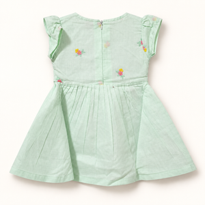 Back of mint floral dress